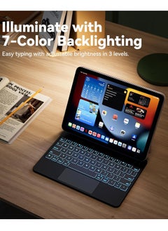 QPHWHFQ QPHWHFQ Magic Keyboard for iPad Air 11"(M3,2025 / M2,2024) & iPad Air 4th/5th & iPad Pro 11 Inch(2018/2020/2021/2022), Wireless Backlit iPad Keyboard Case with Support, Multi-Touch Trackpad, Black, English.  - Image 5