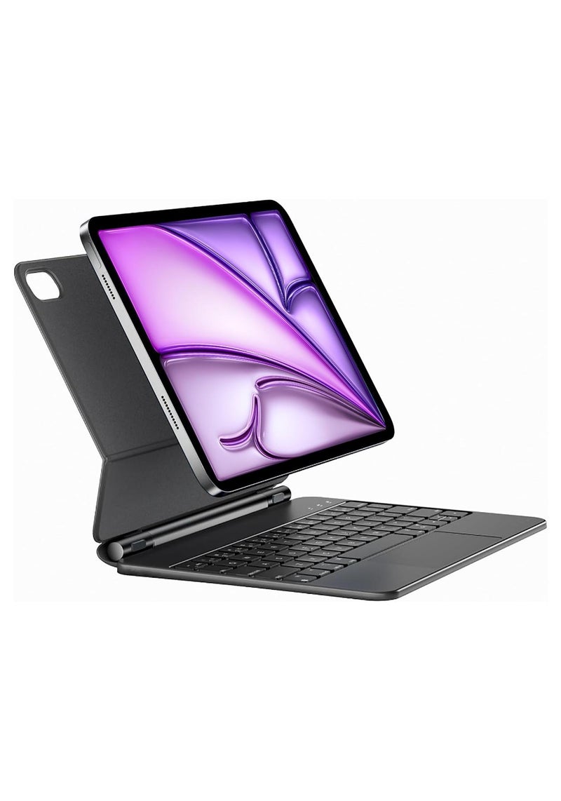 QPHWHFQ Magnetic Keyboard for iPad Air 11"(M3,2025/ M2,2024)& iPad Air 5th/4th & iPad Pro 11"(1st/2nd/3rd/4th Gen), Keyboard Case with Magnetic Stand, LCD Display, Multi-Touch Trackpad, 7 Colors Backlit Keys, English - Image 1