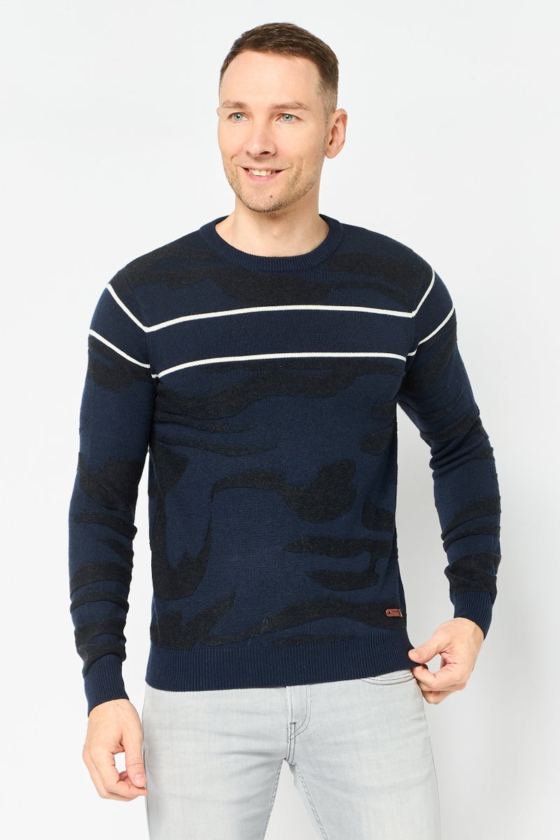 Harmont & Blaine Harmont Blaine Jeans Men Crew Neck Textured Sweater, Multicolor - Image 1