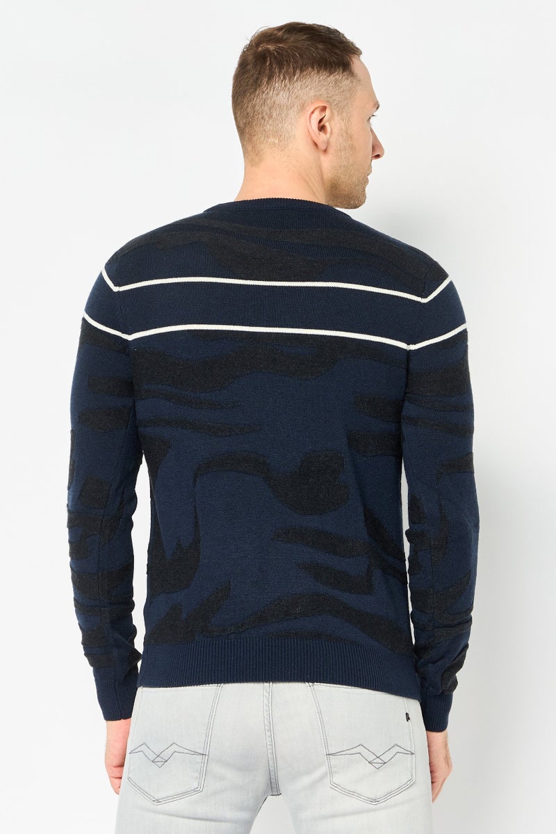 Harmont & Blaine Harmont Blaine Jeans Men Crew Neck Textured Sweater, Multicolor - Image 4