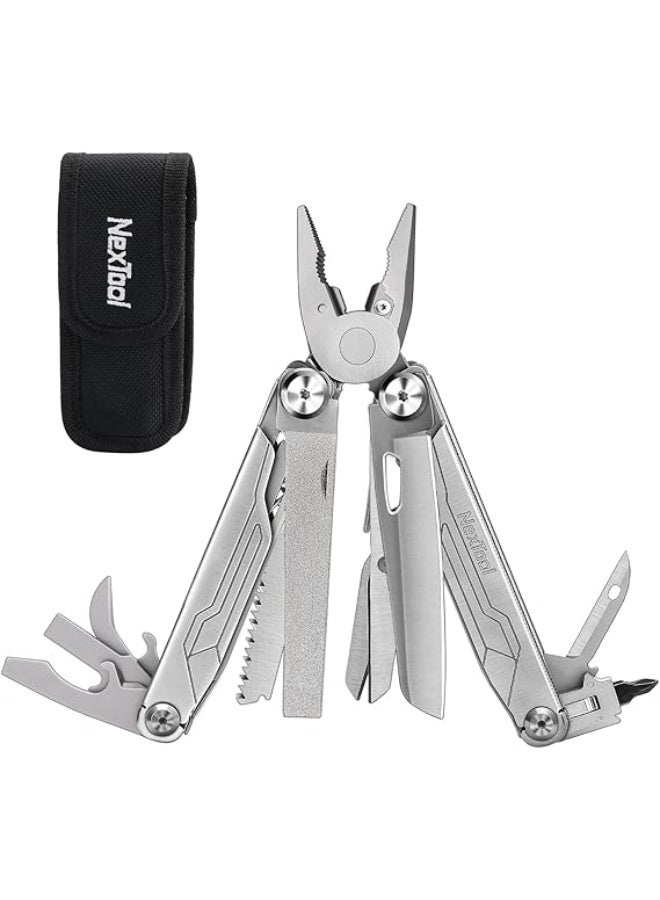 نكستول NexTool Multitool, 19 in 1 Multitool Pliers, Stainless Steel Multi Tool with Safety Locking, Foldable Multitools with Scissors, Can Opener, Screwdrivers, Saw for Camping Survival Hiking, Gifts for Men - Image 1