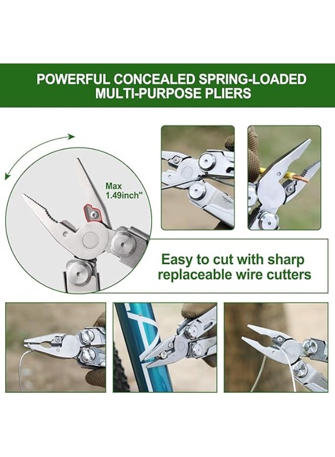 نكستول NexTool Multitool, 19 in 1 Multitool Pliers, Stainless Steel Multi Tool with Safety Locking, Foldable Multitools with Scissors, Can Opener, Screwdrivers, Saw for Camping Survival Hiking, Gifts for Men - Image 3