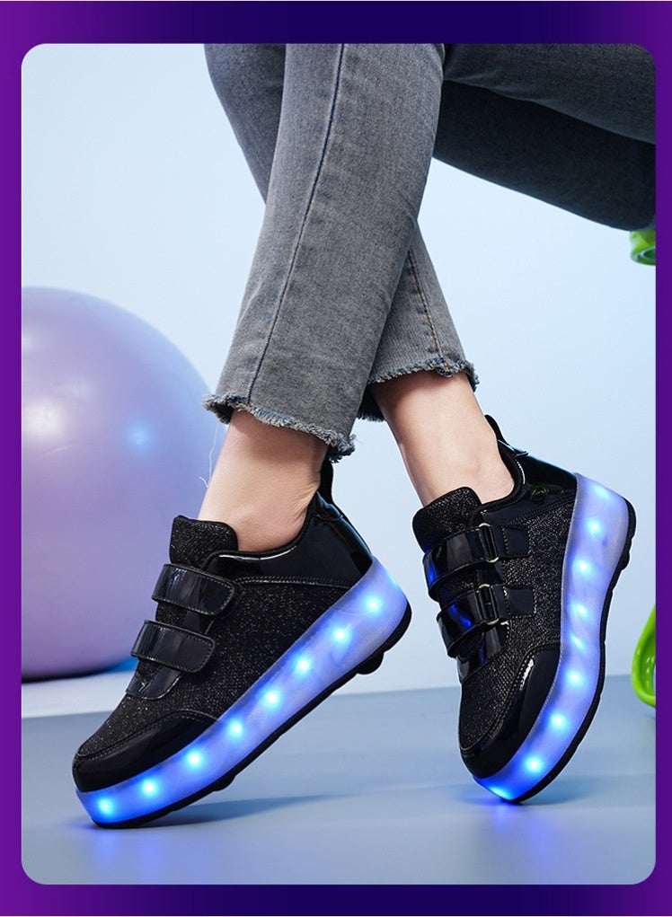 Loquat Kids Roller Skates Shoes 4 Wheels Roller Shoes Boys Girls Wheel Shoes Roller Sneakers Shoes for Beginner More Balanced - Image 2