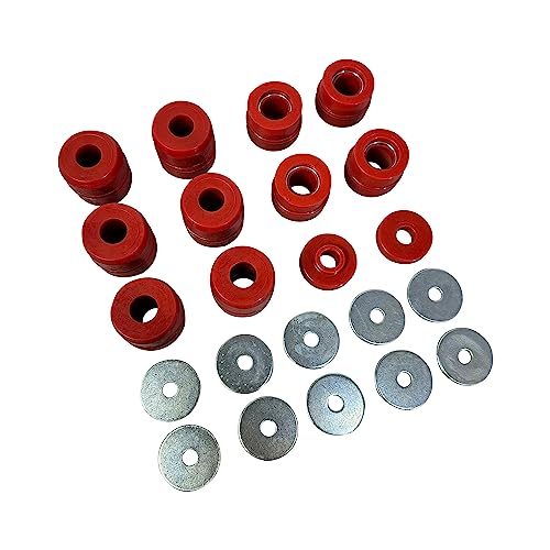 BST BSSP Body Mount Bushings Insert Red 22-Piece Kit for 1987 1988 1989 1990 1991 1992 1993 1994 1995 Jeep Wrangler 1-105 Body Mount Kit Fits 87-95 Wrangler (YJ) - Image 3