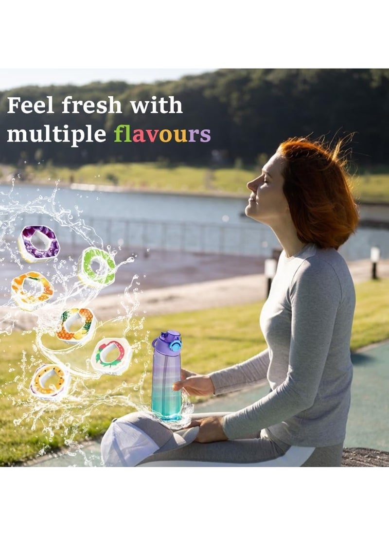 SYOSI - Air Water Bottle Sports, 1000ml Starter Set Drinking Bottles with Fruit Flavour Pod Scented for Flavouring (Fragrance Tastes Random*3) - Image 1