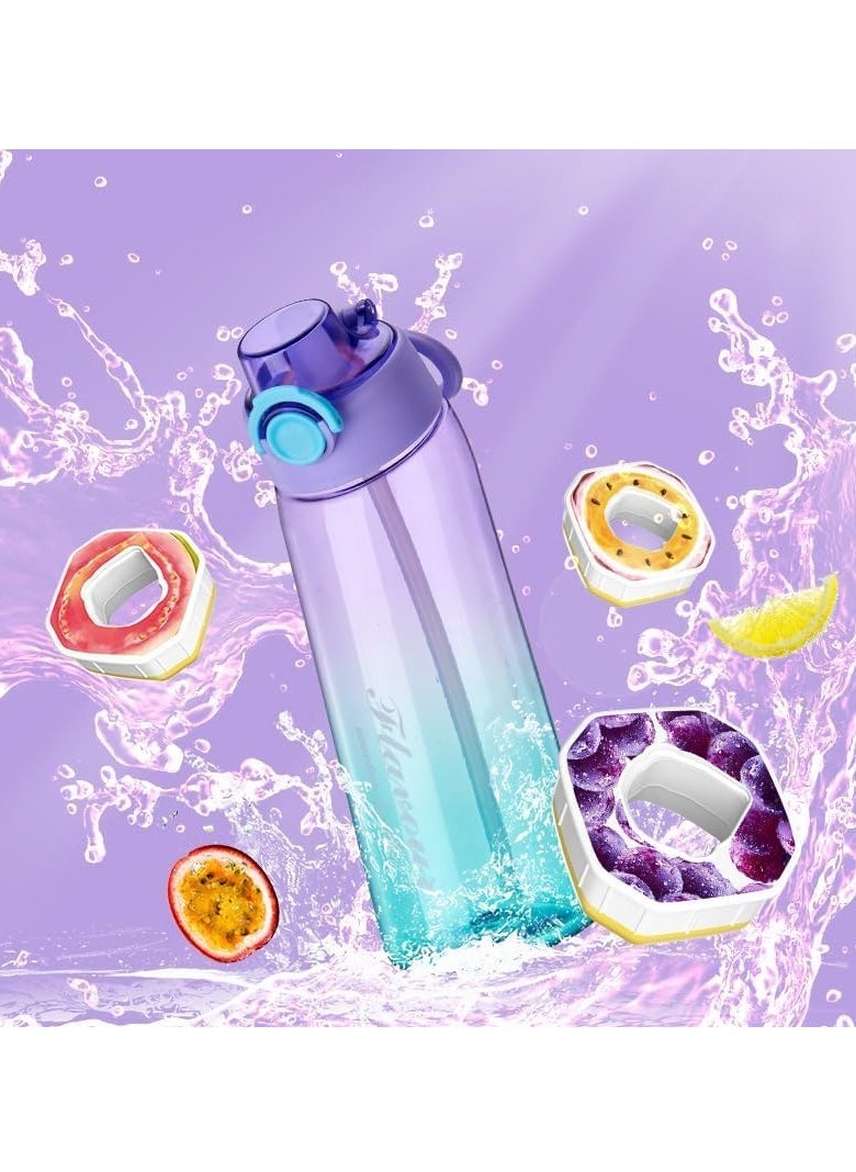 SYOSI - Air Water Bottle Sports, 1000ml Starter Set Drinking Bottles with Fruit Flavour Pod Scented for Flavouring (Fragrance Tastes Random*3) - Image 1
