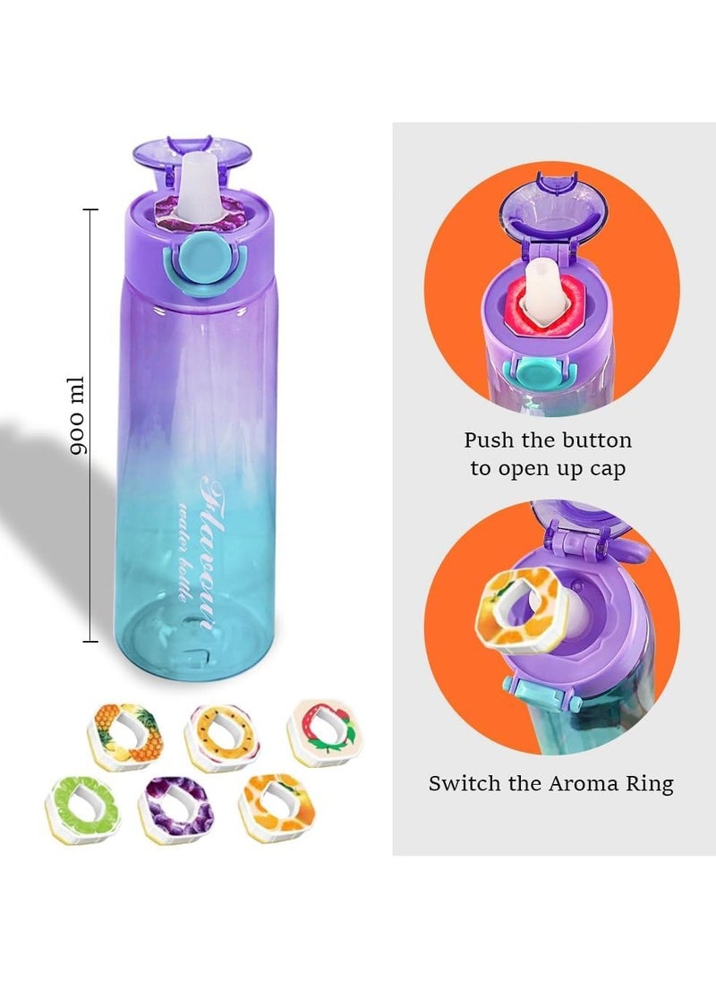 SYOSI - Air Water Bottle Sports, 1000ml Starter Set Drinking Bottles with Fruit Flavour Pod Scented for Flavouring (Fragrance Tastes Random*3) - Image 1