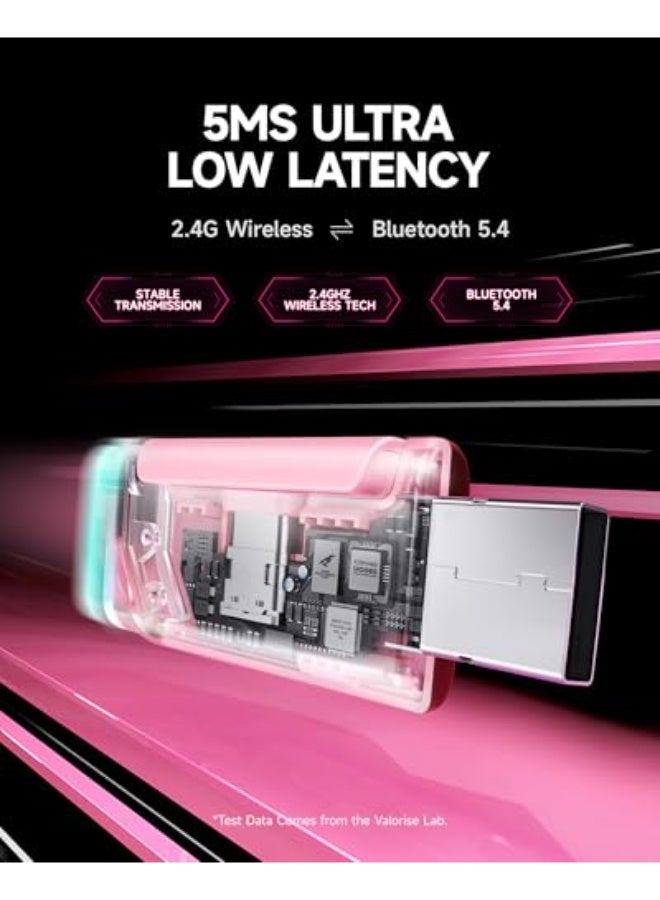 بيكن سماعه قيمنق سماعة ألعاب لاسلكية، صوت محيطي 7.1، سماعات ألعاب USB بتردد 2.4 جيجاهرتز مع بلوتوث 5.4، بطارية 100 ساعة، ميكروفون بإلغاء الضوضاء (ENC)، إضاءة RGB، سماعة لاسلكية لـ PC PS5 PS4 Mac سويت - Image 4
