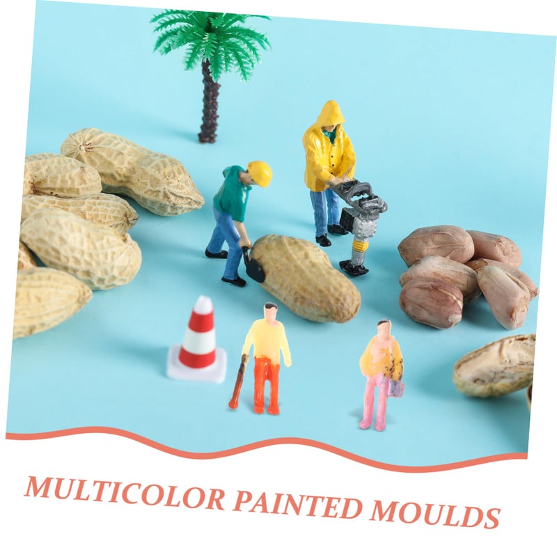 Lurrose N Scale People Figures, 100pcs Miniature People Figurines, Plastic Painted Molds Assorted Styles for Layouts - Image 4
