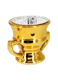Rahalife Rahalife Incense Burnes for charcoal Ceramic Incense Burner Bakhoor Burner for Oud  - Golden Color  - Image 1