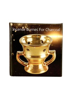 Rahalife Rahalife Incense Burnes for charcoal Ceramic Incense Burner Bakhoor Burner for Oud  - Golden Color  - Image 3
