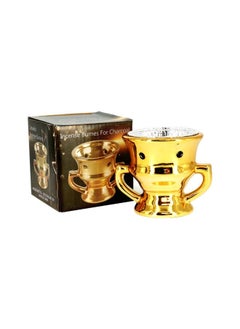 Rahalife Rahalife Incense Burnes for charcoal Ceramic Incense Burner Bakhoor Burner for Oud  - Golden Color  - Image 2