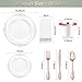 Bestluck 350PCS Rose Gold Plastic Plates for 50 Guests Disposable Dinnerware Set Includes 100 Disposable Plates 150 Rose Silverware 50 Cups 50 Napkins for Party Wedding - Image 4