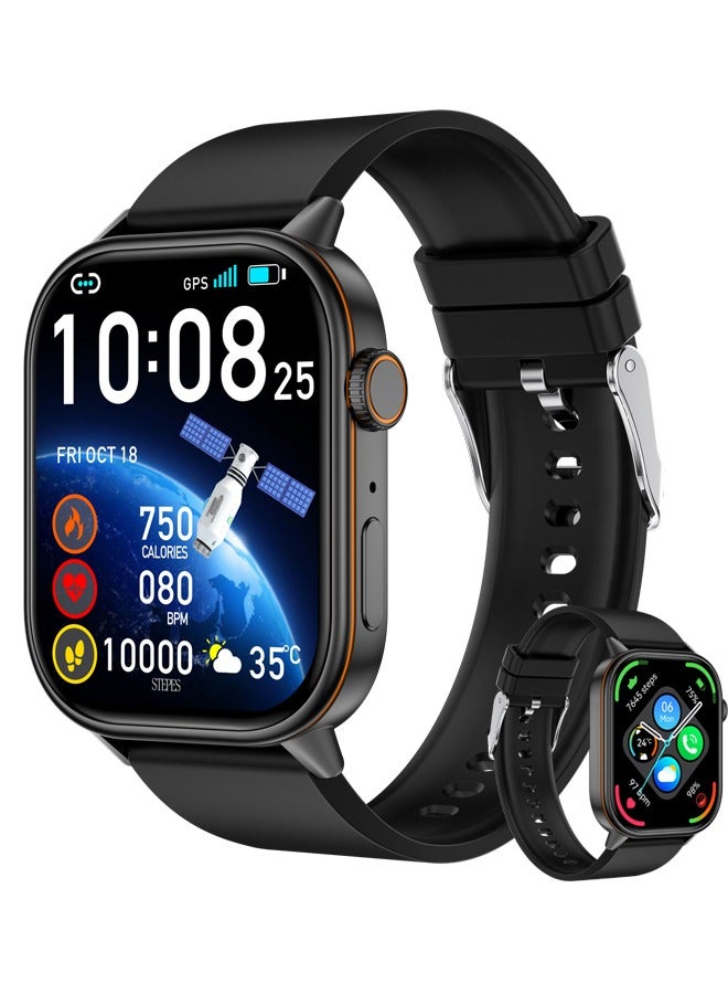 RollsTimi  Fashion Smart Watch for Men Women 2.01" GPS Fitness Tracker with Bluetooth Calling, 178 Sport Modes, Heart Rate/Sleep Monitor, Black Smartwatch for Android iOS - Image 1