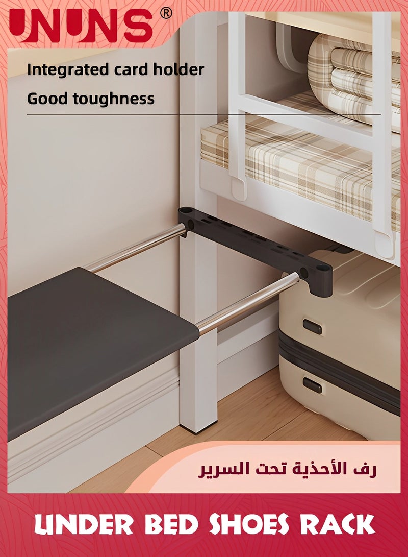 UNUNS Under Bed Shoes Rack,3-Piece Under Bed Storage With Door Curtain,Dustproof Under Bed Shoes Storage Organizer Drawer For Bedroom Clothes Shoes Blankets - Image 4