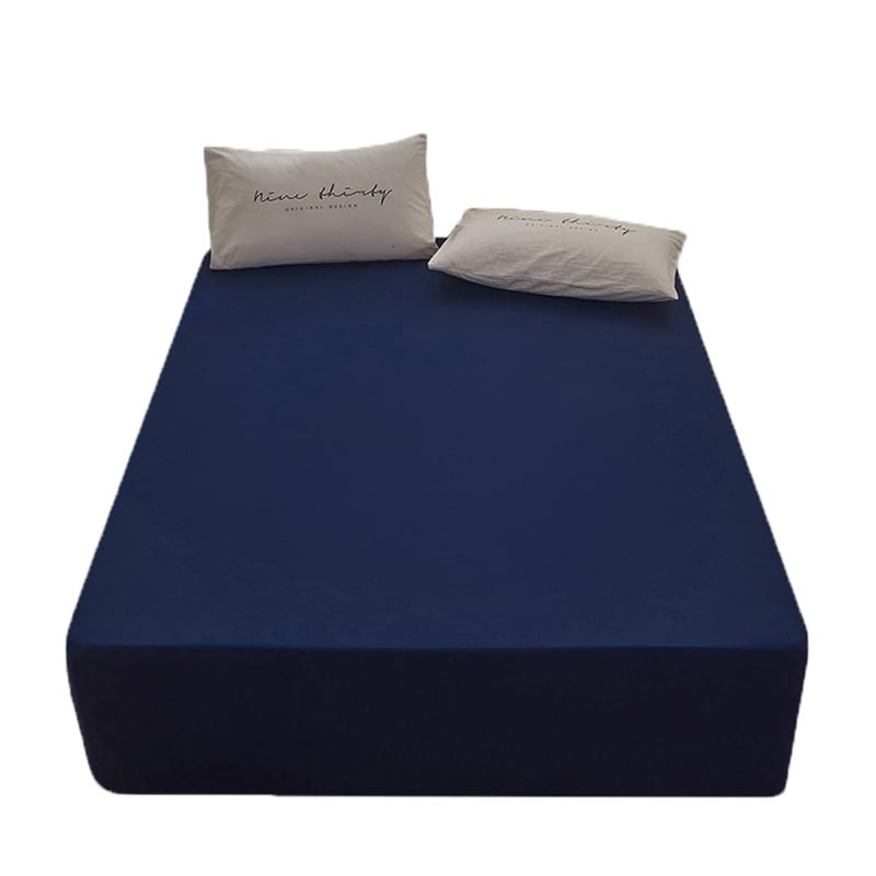 rushrushlulu Bedding Twin Size Fitted Sheet Only-Twin Size Deep Pocket Bottom Sheet Fits 15inches Bed Matress Sheet Soft and Microfiber-Easy Care Navy Blue - Image 1