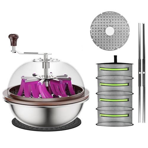 ATOUR 13 inch Bud Leaf Bowl Trimmer Upgraded Version with Clear Visibility Dome and Cut-Resistant Gloves, Sharp Stainless Steel Blades for Spin Cut, Hand Pruner and 4 Layer 1.5 Ft Dry Net - Image 1