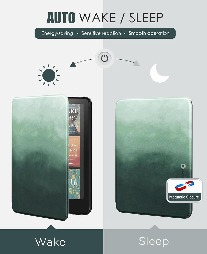 MoKo Case for All-new 7" Kindle Paperwhite(12th Generation-2024) and Kindle Colorsoft Signature Edition 2024, Lightweight Shell Cover with Auto Wake/Sleep for Kindle Paperwhite 2024, Pine Green - Image 5