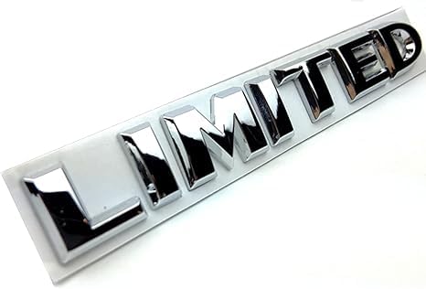 OAN 3D Metal Limited Emblem Badges,1Pack OEM Chrome Aluminum Alloy Badges Decals Suit for Side Fender Rear Trunk Tailgate with Adhesive Tapes Auto Car Sticker Accessories (Silver Limited) - Image 1