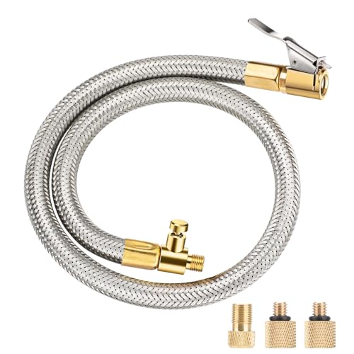 Linkstyle 21 Tire Inflator Extension Hose Adaptor Locking Air Chuck Quick Connect for Portable Air Compressor - Image 1