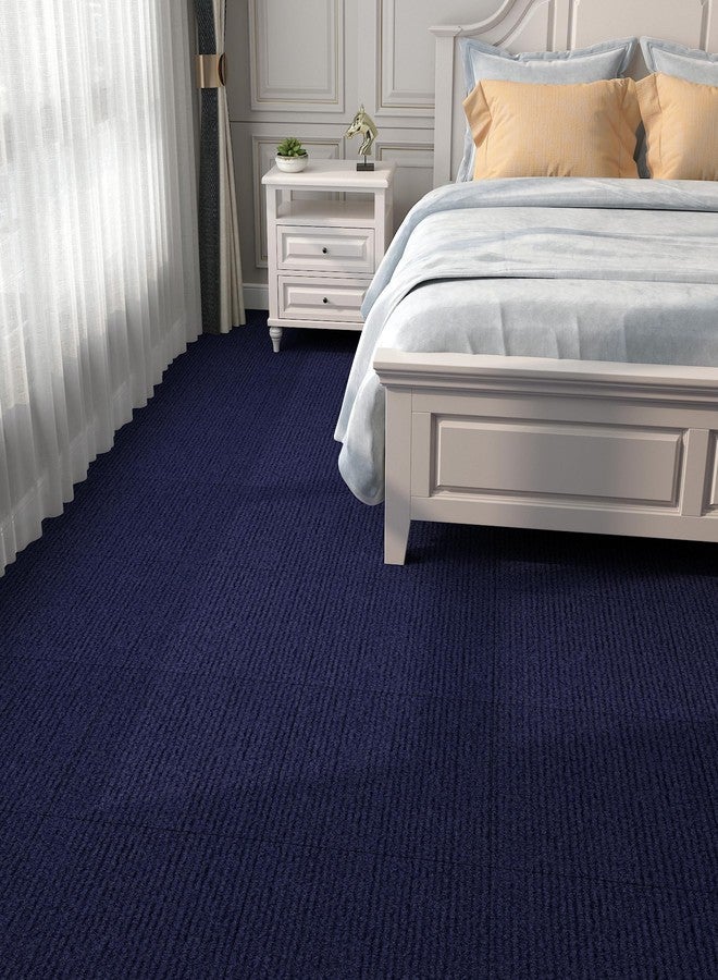 Decotalk Carpet Tiles Dark Blue Carpet Tiles Peel and Stick 15-Sheet, Blue Carpet Tiles with Padding Carpet Floor Tile for Bedroom Floor 12"x12" Carpet Square Tile Self Adhesive Tile Carpet Flooring - Image 4