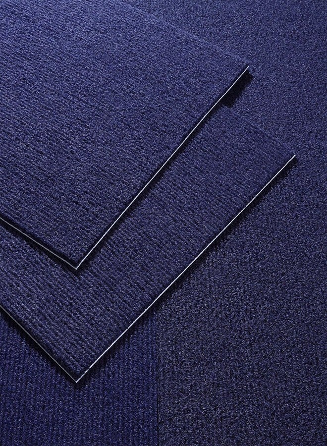 Decotalk Carpet Tiles Dark Blue Carpet Tiles Peel and Stick 15-Sheet, Blue Carpet Tiles with Padding Carpet Floor Tile for Bedroom Floor 12"x12" Carpet Square Tile Self Adhesive Tile Carpet Flooring - Image 1