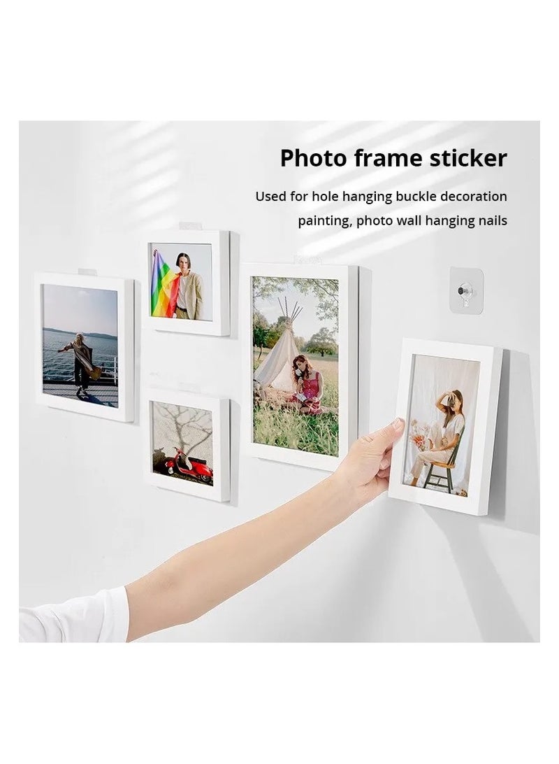4 Pieces Of Self Adhesive Wall Panels Transparent Color Very Useful For Hanging Pictures On The Wall Without Nails - Image 2
