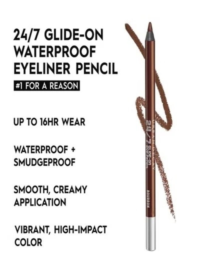 Urban Decay - Urban Decay 24/7 Glide On Waterproof Eye Pencil Bourbon Glimmering Dark Brown 1.2g - Image 1