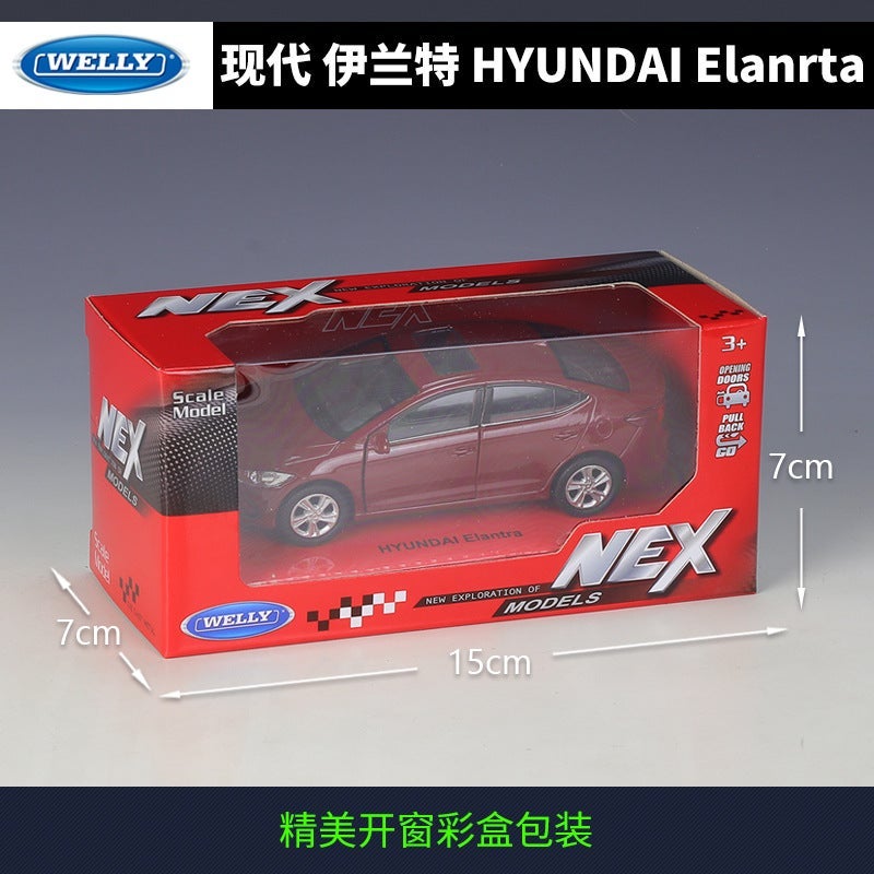 Willy Welly1:36 Modern Hyundai Elanrta Simulation Alloy Car Model Back Car Toy - Image 5