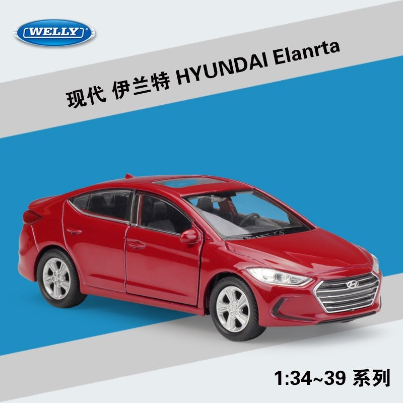 Willy Welly1:36 Modern Hyundai Elanrta Simulation Alloy Car Model Back Car Toy - Image 2