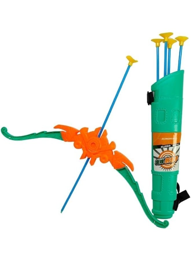 Generic valueable 1 Children's Archery and Sports Game - Interactive Roman Bow Set including a flexible bow, 4 arrows with a secure base, and a quiver; suitable for indoor and outdoor use; available in green and orange. - Image 2