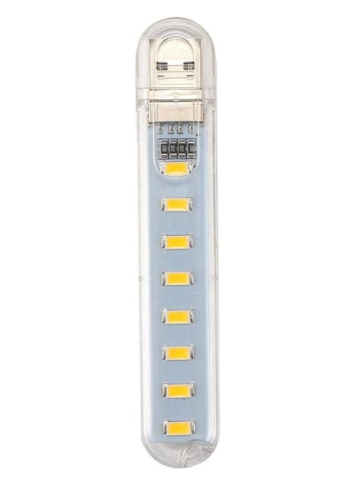 SOLDOUT USB Gadgets Mini USB LED Light For Book Lights 8 LEDs SMD For PC Laptops Notebook Mobile Power Charger Reading Bulb (Warm White) - Image 1