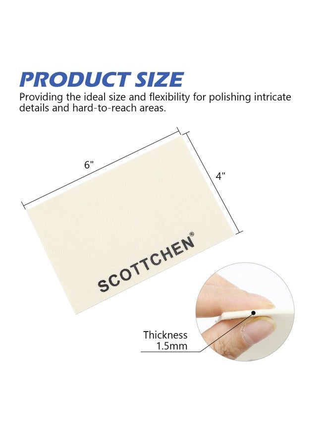 SCOTTCHEN 4Pcs Wool Cloths for Buffing,Polishing and Lapping, 6" x 4" x 1.55mm,Ideal for Lapidary, Jewelry,Glass,and Metalworking ect. - Image 2