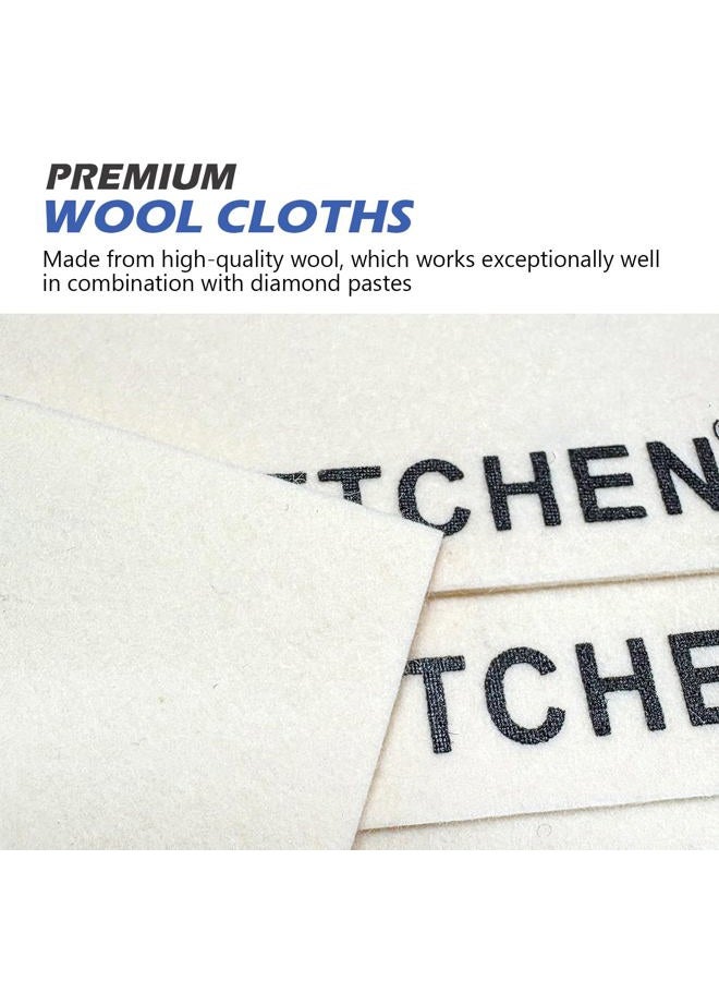 SCOTTCHEN 4Pcs Wool Cloths for Buffing,Polishing and Lapping, 6" x 4" x 1.55mm,Ideal for Lapidary, Jewelry,Glass,and Metalworking ect. - Image 3