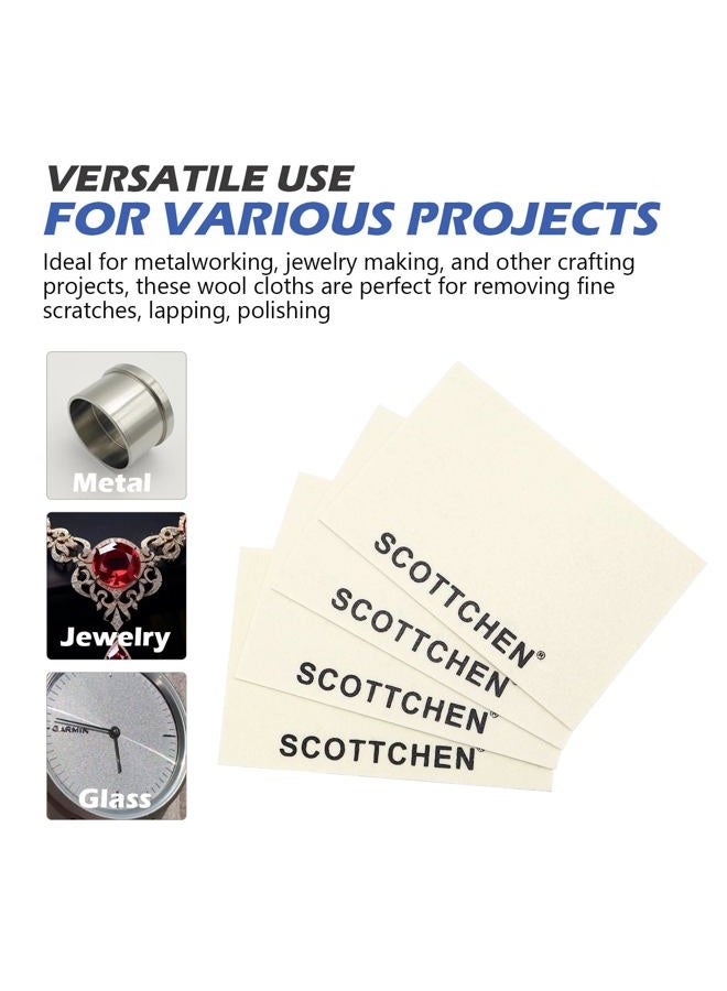 SCOTTCHEN 4Pcs Wool Cloths for Buffing,Polishing and Lapping, 6" x 4" x 1.55mm,Ideal for Lapidary, Jewelry,Glass,and Metalworking ect. - Image 4