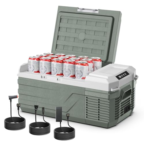 Alpicool ثلاجة ألبكول 12 فولت ثلاجة سيارة 12 فولت 16 كوارت ثلاجة محمولة للسيارة 12/24 فولت تيار مستمر 110~240 فولت تيار متردد لشاحنة RV كامبر SUV مجمد محمول مبرد كهربائي للتخييم (-4℉-68℉) - Image 1