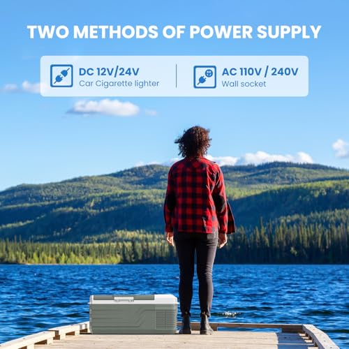 Alpicool ثلاجة ألبكول 12 فولت ثلاجة سيارة 12 فولت 16 كوارت ثلاجة محمولة للسيارة 12/24 فولت تيار مستمر 110~240 فولت تيار متردد لشاحنة RV كامبر SUV مجمد محمول مبرد كهربائي للتخييم (-4℉-68℉) - Image 5