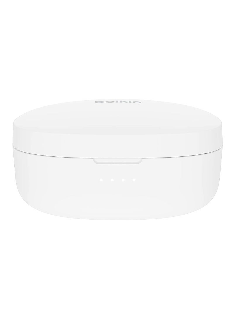 belkin SoundForm Bolt True Wireless Earphones | Bluetooth 5.2 Earbuds, 28Hrs Playtime, 2 Mics, Clear Calls, IPX4 Rating, Portable, Stereo HiFi Sound, Tap Control, For Apple/Android OS - White - Image 5