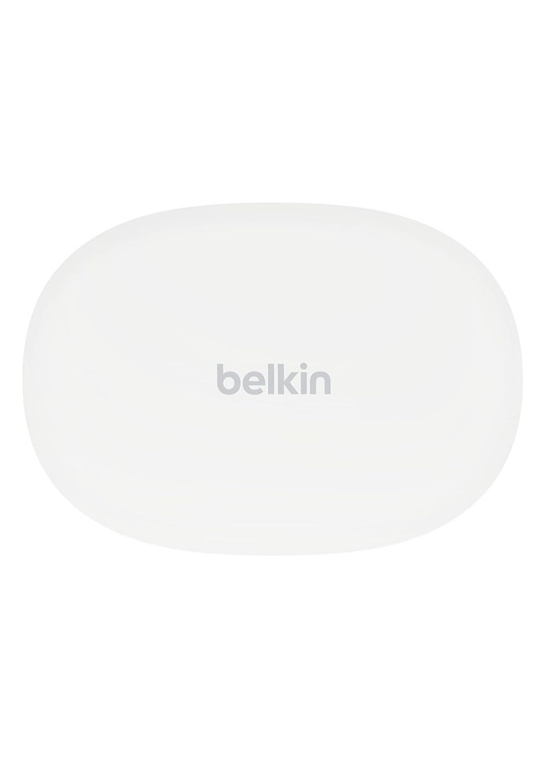 belkin SoundForm Bolt True Wireless Earphones | Bluetooth 5.2 Earbuds, 28Hrs Playtime, 2 Mics, Clear Calls, IPX4 Rating, Portable, Stereo HiFi Sound, Tap Control, For Apple/Android OS - White - Image 4