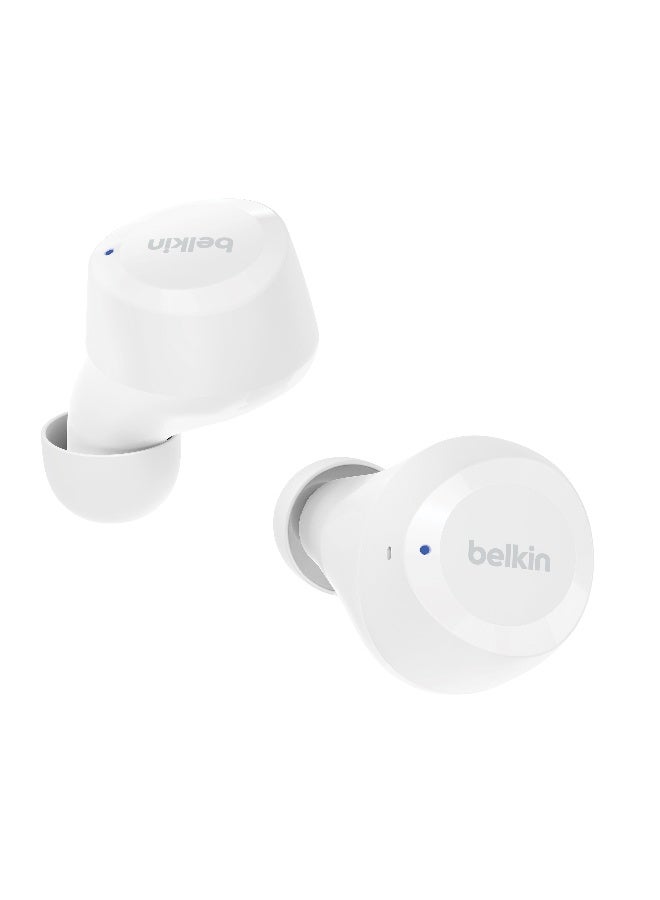 belkin SoundForm Bolt True Wireless Earphones | Bluetooth 5.2 Earbuds, 28Hrs Playtime, 2 Mics, Clear Calls, IPX4 Rating, Portable, Stereo HiFi Sound, Tap Control, For Apple/Android OS - White - Image 2
