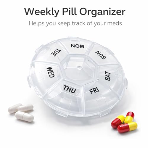 Oblivion Medicine Organizer – Portable 7 Day Weekly Pill Storage Case with 7 Compartments – Compact Tablet & Vitamin Holder for Travel, Home & Daily Use – Secure Lid Medication Planner (Pack of 1) - Image 5