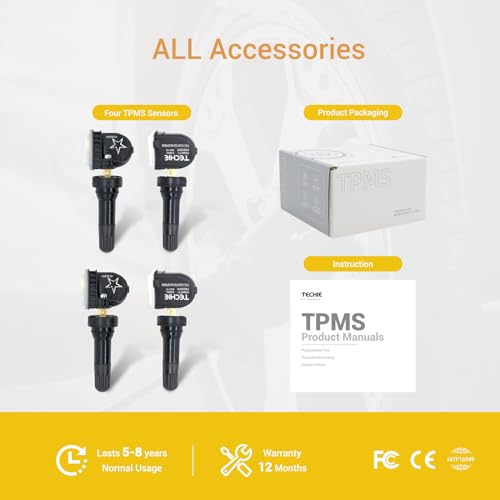Techie 4PCS TPMS Sensor 315Mhz Tire Pressure Monitoring Sensor Compatible for Chevrolet GMC Saturn SAAB Buick Hummer Suzuki Pontiac Cadillac Replace#13598771 13598772 13586335 13581558 - Image 5