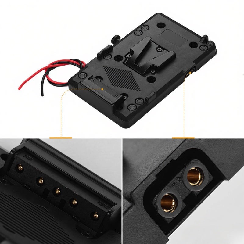 V Mount Battery Plate Adapter: Black, V-Lock Power Plate With D-Tap Output - Connects Battery To Video Devices For Sony DSLR DV SLR Video Camera - Image 4