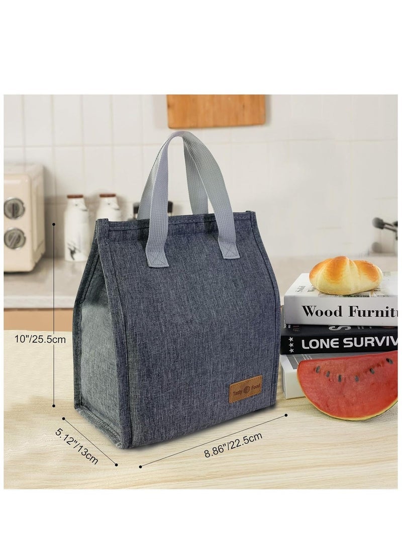 HaHaHai Lunch Bag, Insulated Lunch Bag for Women Men Kids, Reusable Insulated Lunch Bag, Leakproof Simple Bento Lunch Tote, Lunch Bag Insulated, for Office, Work, School, Picnic or Travel (Black) - Image 2