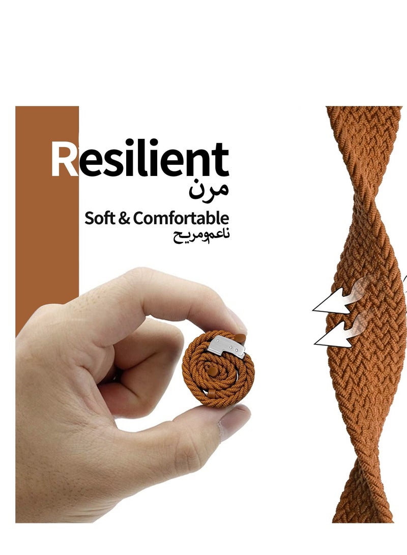 INFOSUN أربطة بديلة مضفرة للنساء والرجال حزام معصم رياضي مرن قابل للتمدد متوافق مع Apple Watch SE 42/44mm iWatch Series 7/6/5/4/3/2/1 - Image 3