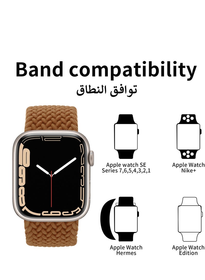 INFOSUN أربطة بديلة مضفرة للنساء والرجال حزام معصم رياضي مرن قابل للتمدد متوافق مع Apple Watch SE 42/44mm iWatch Series 7/6/5/4/3/2/1 - Image 2