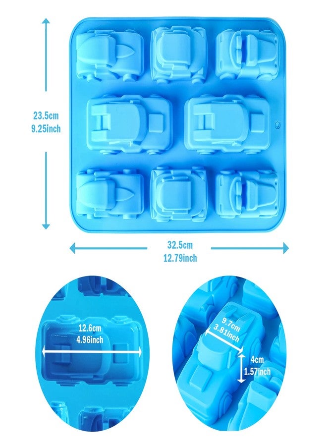 Joyeee 2 Pack Train Auto Car Silicone Molds, Large Size Silicone Mold Pan Tray, Silicone Baking Mold for Muffin Chocolate Cake Cupcake Tart Pie Ice Cube Candy Fondant Soap, Christmas Gifts for Kids - Image 4