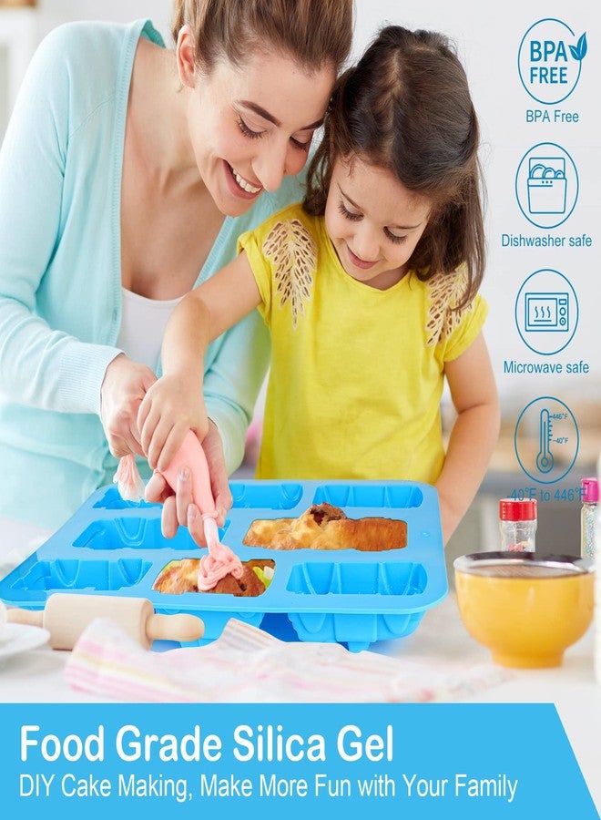 Joyeee 2 Pack Train Auto Car Silicone Molds, Large Size Silicone Mold Pan Tray, Silicone Baking Mold for Muffin Chocolate Cake Cupcake Tart Pie Ice Cube Candy Fondant Soap, Christmas Gifts for Kids - Image 2