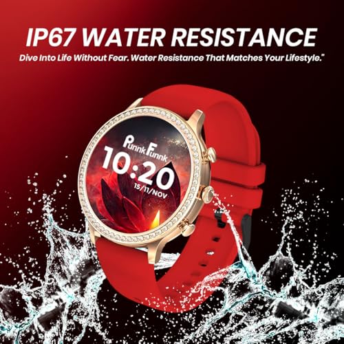 PunnkFunnk GenDiva Smart Watch for Women, 1.69" AMOLED Display, Bluetooth Calling, 100+ Sports Modes, Heart Rate & SpO2 Tracker, Sleep Monitor (GenDiva Red, Red) - Image 4