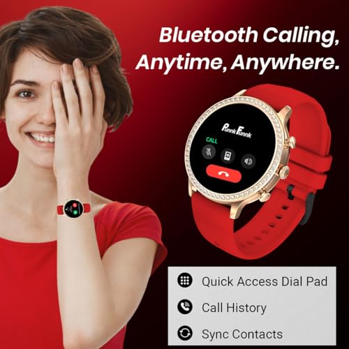 PunnkFunnk GenDiva Smart Watch for Women, 1.69" AMOLED Display, Bluetooth Calling, 100+ Sports Modes, Heart Rate & SpO2 Tracker, Sleep Monitor (GenDiva Red, Red) - Image 3